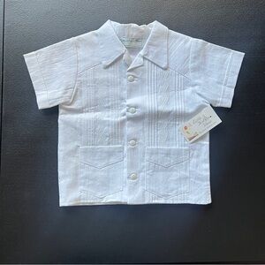 Little Kids Wear White Guayabera Shirt Boys Formal Short Sleeve Button Up